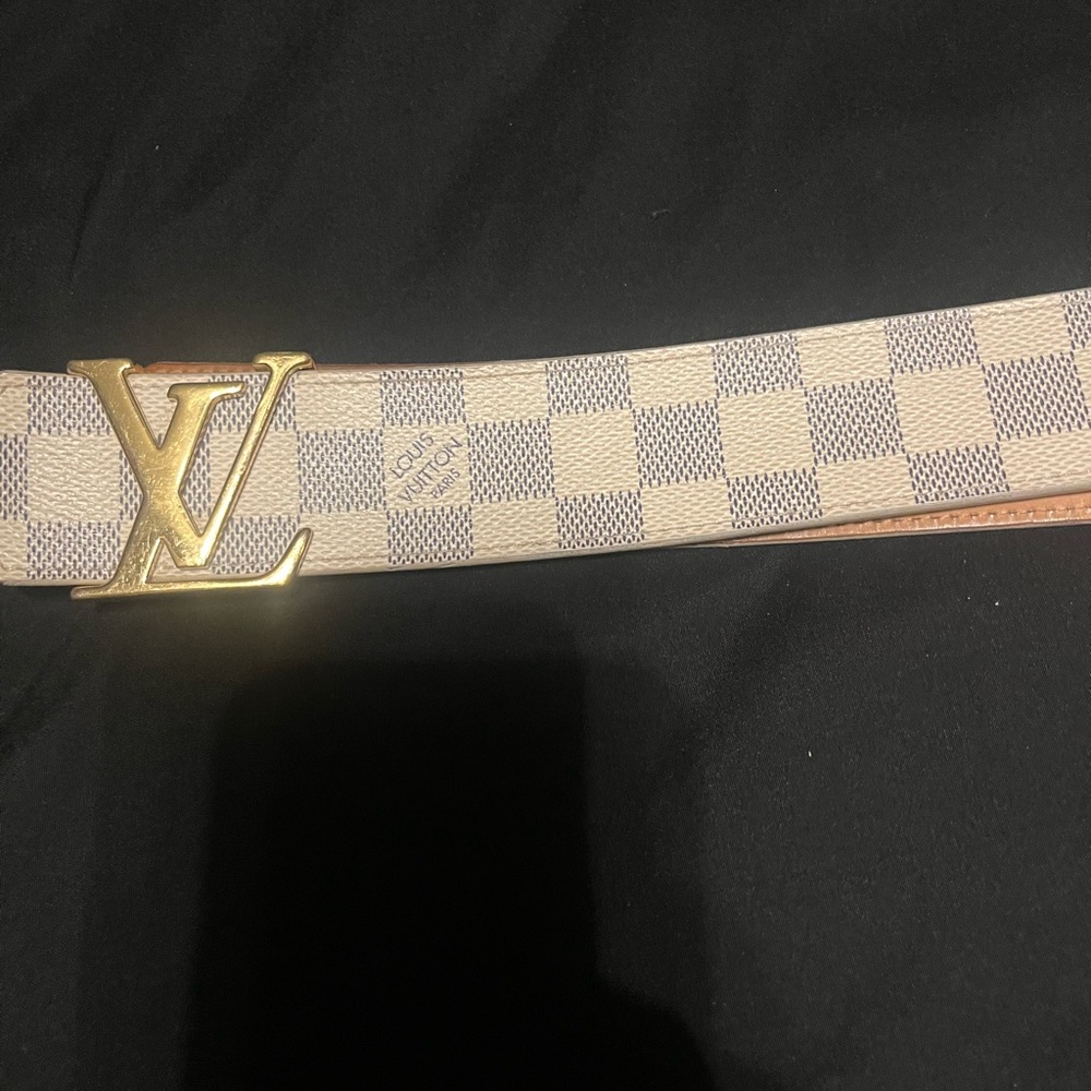 Louis Vuitton Beige and Gold Men's Belt